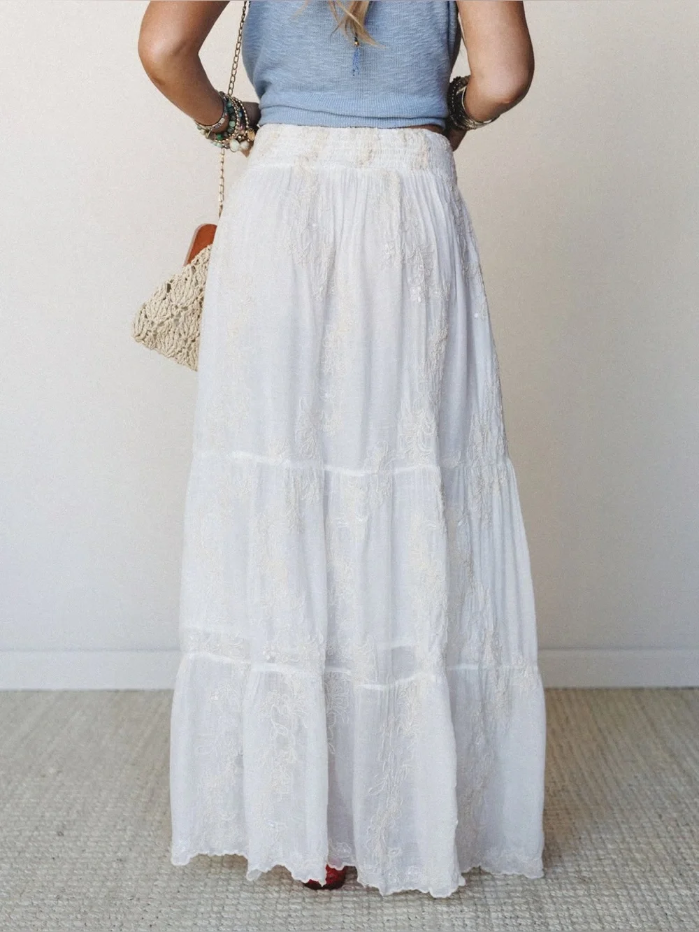 POL Love At Last Maxi Skirt- White- L